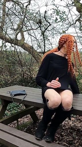 Ginger Trans Gurl Flashes Her Ass