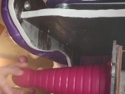 fucking my ass with a cone shaped toy on my sex chair, funky rocker