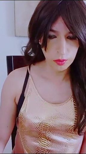 Crossdresser Playing Alone