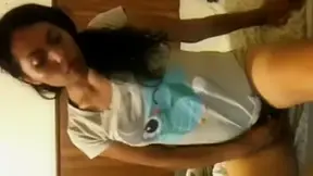 Amazing Latina chick fingering her wet-tunnel