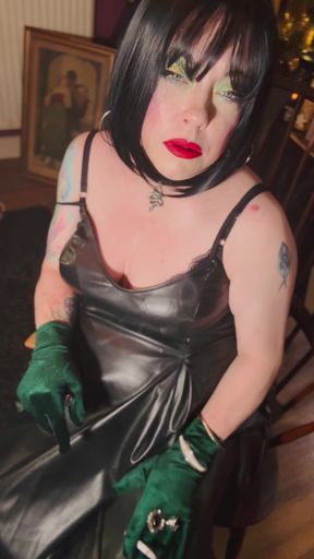 Your Smoking Leather Mistress Tina Snua Smokes 1 Cork Cigarette For You In Velvet Gloves   Clip 1