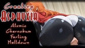 Atomic Chernobum Farting Meltdown - The superheroine Atomic Chernobum defeats the supervillain by melting him with her radioactive superfarts