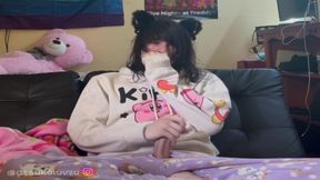 *soft Moaning Orgasm* Femboy Eats Precum And Plays Cuz Stepdaddys At Work