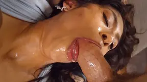 Hot fucking Latina begs for a creampie and gets her tight pussy filled with cum