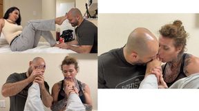 2 DOMS submitting to their my foot Goddess