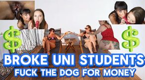 Broke Uni Students Fuck The K9 For Money