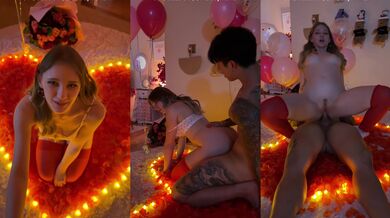 Valentine's Day breeding with a blonde POV blowjob