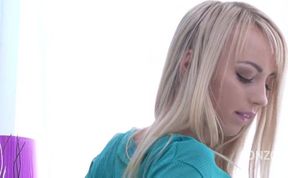 Young woman experiences double penetration and intense pleasure in a thrilling anal scene.