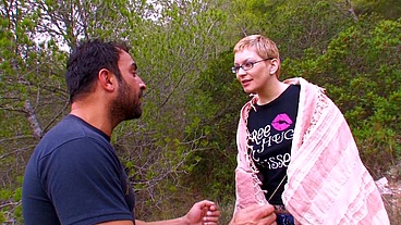 Tattooed BBW MILF with glasses gets her ass pounded in the countryside