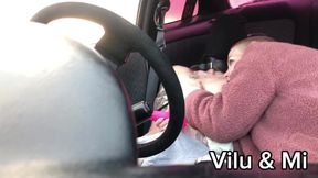 Girl catches guy jerking off in his car