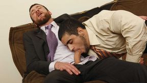 Office anal with two beefcakes