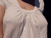 BOUNCING BOOBS IN SHIRT WHILE WALKING And Running 4 (BRALESS)