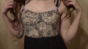 Twink Crossdresser Strips in Dress and Panties