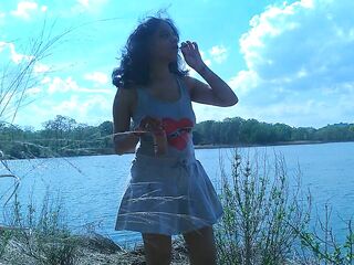 WHY IS THIS SOLO FEMALE BIKER FEMGIRL HANGING OUT BY HER SELF