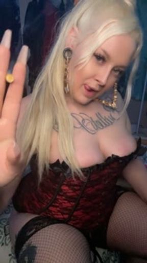 Sexy curvy blonde smoking