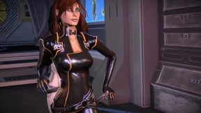 Dat ass - futa Shepard rubs her dick on Miranda's ass