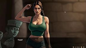 Lara goes to a cave and sits on her friend'_s dick