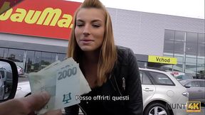 HUNT4K. Per soldi una ninfa abbagliante fa sesso all'_aperto con un ricco sconosciuto