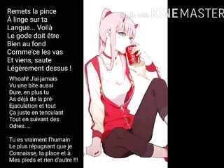 Manga JOI CEI Fr Zero 2 Futanari (darling in the FranXx) Edging, anal play
