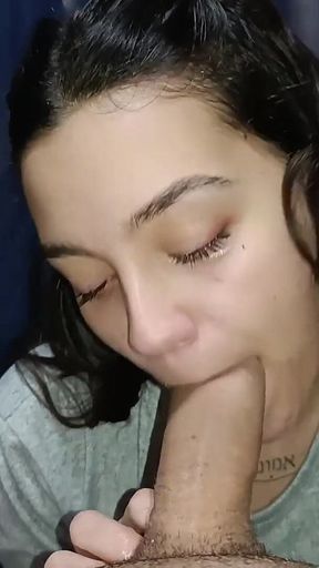 POV: Beautiful Argentinian Woman Sucking a Big Cock Until She Cums