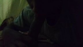 Ebony teen slams BBC in quarantine night, deepthroating mentor's thick cock&#x1F346;
