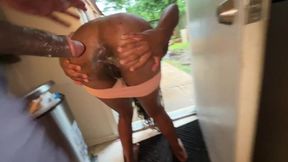 Neighbor's sexy curves tempt best anal fuck ever in the rain