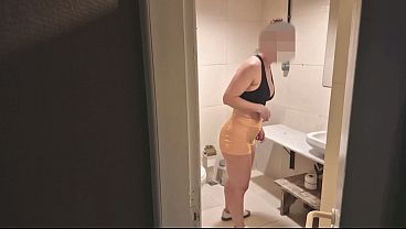Gym Bathroom Surprise - Hotwife Gets Caught Changing