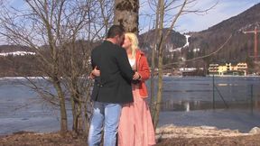 Blonde masturbates with a dildo then gets fucked to mouth cumshot