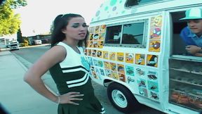 Cheerleader Courtney James Gets Explicitly Fucked and Facialed by the Ice Cream Man