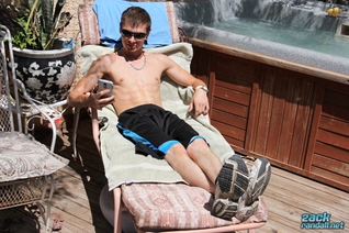 Hung Uncut Stroking In The Sun!