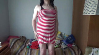 Solo tjej klipp av plus-size amatör mogen amerikansk crossdresser ladyboy homosexuella horor knullade i röven