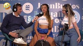 Cute Vega babe is sitting right on a vibrator during her podcast.