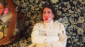 Struggling In A Straitjacket And Ankle Restraints