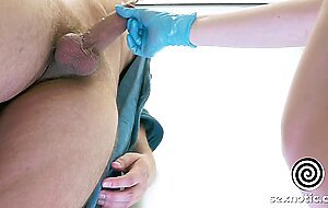 the patient came to milk the cock. but fucked the nurse, first in the mouth, and then in the pussy