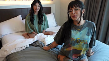 Two cheating girlfriends get covered in cum