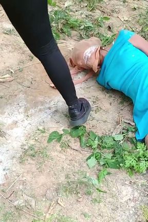 Captured Princess Hogtied Weak in Outdoor Bondage