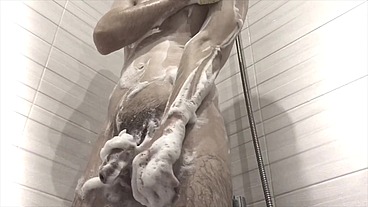 Hot Teen Takes a Shower with Foam / Hot / Big Dick