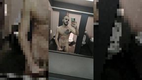 Jerking off in toilet gym