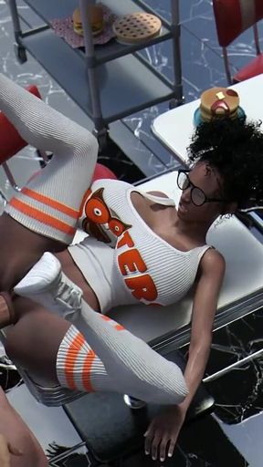 New Hooters Girl Anal Fucked on restaurant table by her Futa Manager - sassycomics.mp4