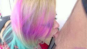Horny&#x1F975; Goth Sis Does Deep Throat & Titfuck With Sex Make-up
