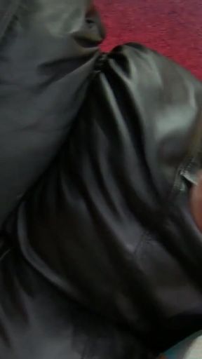 Stunning moment from "The car mechanic workers are too bratty and the lesbian milf teaches them a lesson with her dildo"