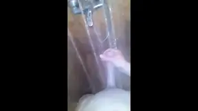 Chick in the shower on my long cock