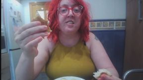 Messy Bratwurst & Potatoes Eating - Open Mouth Chewing POV