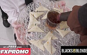 Sexy Waitress HAZEL MOORE Gangbanged at Dinner Party - BlacksOnBlondes