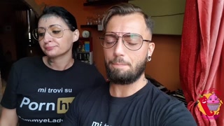 After shopping, he puts her on sheep