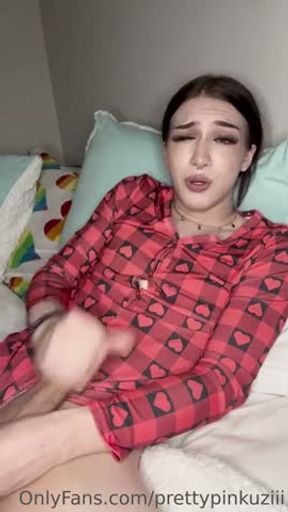 Red pjs dirty talk and cum