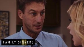 SINNERS - Hot Blondie Models Lingerie For hunk & Gets Fucked Hard On The Kitchen Counter