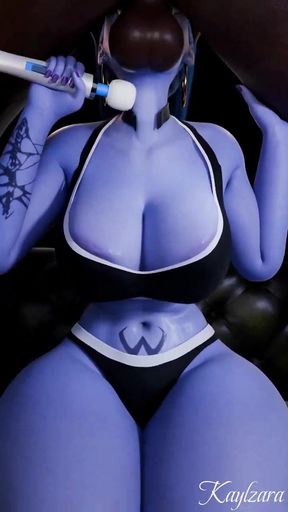 Naughty Widowmaker Explores With a Vibrator & BBC