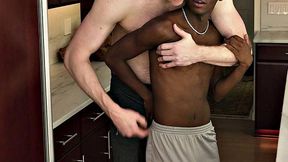 Bulky white DILF Assfucks Tiny Ebony Twunk