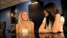 brynn tyler and lexi stone take a lesbo love break with hard plunging dildos